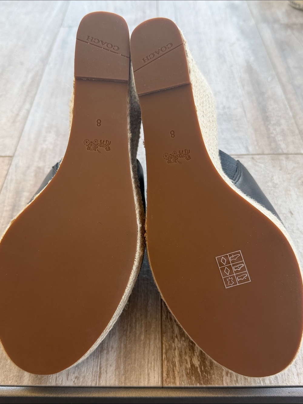 NWOT Coach Black Gloria Espadrille Platform Wedges Size 8B - Picture 5 of 6
